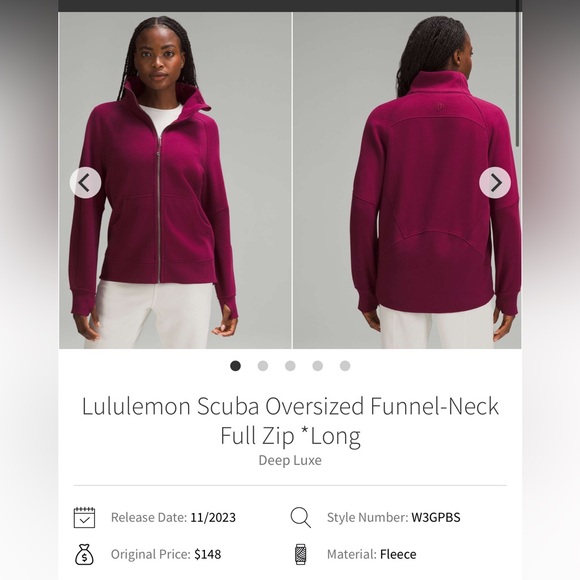 197-$60 FREE SHIPPING* Lululemon Scuba Funnel - Picture 1 of 1